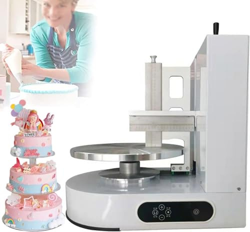 Automatic Electric Cake Cream Spreading Machine,Stainless Steel cake decorating turntable, Adjustable Speed Turntable for 4-12 Inch Cakes, Professional Cake Decorating Coating