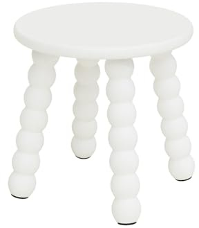 HEYZOEY Holzhocker Massivholz – Kleiner Hocker Holz Tritthocker für Kinder oder Erwachsene, Fußbank Holz für Küche Badezimmer Kinderzimmer,Weiß