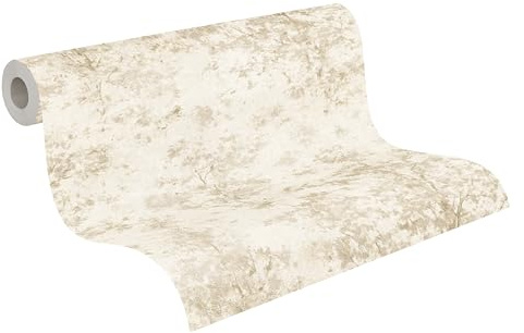A.S. Création Rattan-Vliestapete – Grau, Weiß, Hellgrau – 10,05 x 0,53 m | Natürliches Rattan-Motivals Akzent – schimmernde Motivtapete im Metallic-Look, einfach zu verkleben & spurlos abziehbar