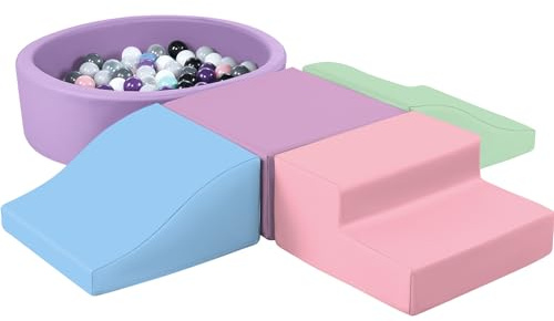 JungleDove Lot de 5 Jouets Softplay en Cuir synthétique pour Tout-Petits (sans balles) - Jouet à Ramper pour bébé - Jouet d'intérieur en Mousse (Multicolore)