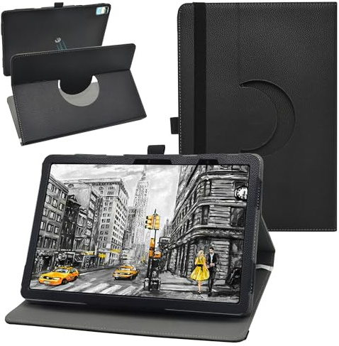hülle für XPPen Magic Drawing Pad 12,360°drehbare PU-Lederhülle für XPPen Magic Drawing Pad 12 das 12,2-Zoll-Tablet,Schwarz