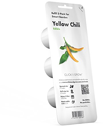 Click & Grow, Ersatz-Töpfe für Erde, gelbe Chilischoten, Packung mit 3 Kapseln