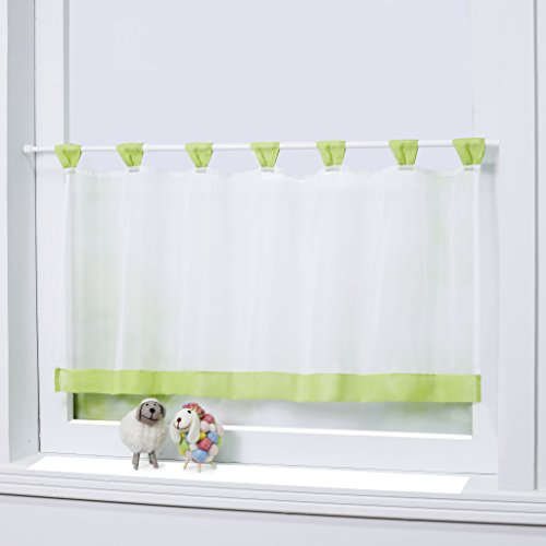 Joyswahl Bistrogardine Voile Schlaufen Scheibengardine Mia Küchen Transparenter Vorhang HxB 45x120cm Grün 1er Pack