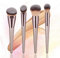 BBL Lot de 4 pinceaux de maquillage de luxe en or champagne synthétique de qualité supérieure pour fond de teint, poudre, crème liquide, polissage, anti-cernes, contour, visage, kabuki, pinceaux de