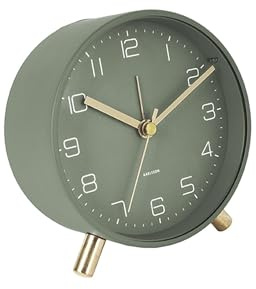 Karlsson Wecker Lofty - Grün - Ø11cm | Rund - skandinavisch - Eisen - Wecker für Schlafzimmer