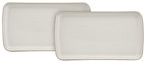 Denby 375048880 Natural Canvas 2 Piece Small Rectangular Platter Set, Cream