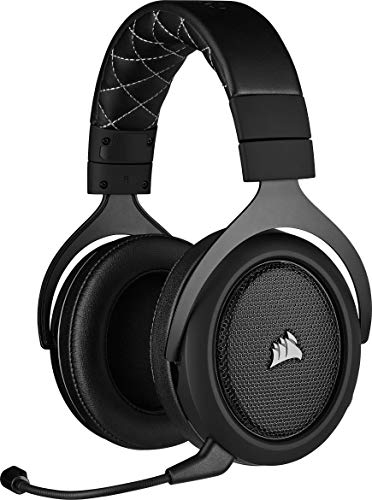 CORSAIR HS70 PRO WIRELESS Gaming Headset - 7.1 Surround Sound - Abnehmbares Unidirektionales Mikrofon - Bis zu 40ft Reichweite - iCUE-Kompatibel - PC, Mac, PS5, PS4 - Carbon