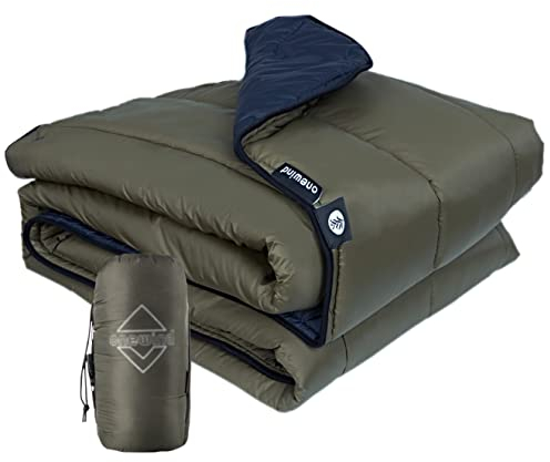 onewind Camping Decke Dupont Sorona Füllung Warm Winddicht Packbar Leichtes Camping Quilt für Outdoor, Wandern, Rucksack, Reisen, Strand 210cm*130cm OD Grün