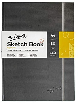 Mont Marte Skizzenbuch A4 – 80 Blätter – Gebunden – 110gsm – Hochwertiger Skizzenblock – Ideales Sketchbook für Skizzen und Zeichnungen