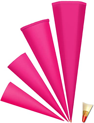 Schultüte - Rohling - PINK Größenwahl - 35 cm bis 100 cm rund - OHNE Tüll Abschluß - mit Holzspitze___ Zuckertüte ALLE Größen - Roth - zum Basteln, Bemal..