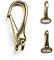 Nbrand JA Horse - Trensenhaken Zügelsnap Snaps Karabinerhaken Trensenkarabiner Scherenkarabinerhaken Pferd Druckguss vernickelt Brass (1 Stück, Brass Gold)