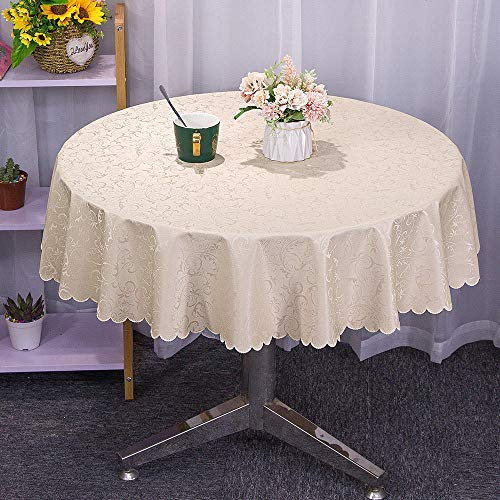 XQSSB Moderne Landhaus Tisch Decke Verdickung Schönem Tischwäsche Country Chic beige 180cm Runder Durchmesser