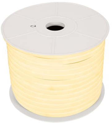 LEDKIA LIGHTING LED Streifenrolle Neon Dimmbar 220V 50m Warmweiß Halbrund 180° 9W/m Schnitt 100cm IP67 3000K Warmweiß