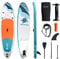 X4-LIFE Stand Up Paddling Board Set mit Zubehör - SUP Board aufblasbar - bis 150 kg - 305 cm - Reparatur-Set - Tragetasche - 1 Finne - 1 Paddel - Perfekt für den Sommer
