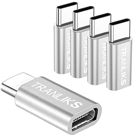 TRANLIKS Splitter USB C OTG, adattatore USB C doppio connettore con PD 60 W Fast Charging Support dispositivo USB-C con Google TV (argento)