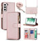Cavor Coque Compatible avec Samsung Galaxy S22 Plus/S22+ Etui avec Cordon,Flip Portefeuille Pochette Étui en Cuir,[9 Porte Cartes][Longue Cordon][Double Boucle],Collier Housse Etui - Or Rose