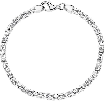 JEWLIX Königsarmband aus Silber 925 3mm, Länge:19cm rhodiniert Unisex