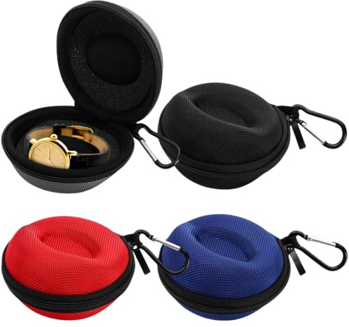 Hiceeden 4 Pack Travel Watch Cases, EVA Single Watch Storage Box Watch Roll Organizer for Men, Wristwatches Smart Watches Display, 4 Colors
