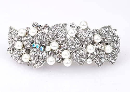 TROTH FASHION Fermaglio per capelli in metallo, da donna, con strass di cristallo, morsetto con strass, antiscivolo, grande, per capelli sottili e spessi, accessori per lo styling dei capelli da donna