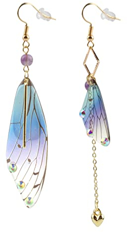 IUDWCG Flügel Ohrringe - Harz Neuheit Butterflügel Baumeln Braut Quaste Tropfen Schmetterlingsflügel Schmuck - Phantasie Frauen Accessoires