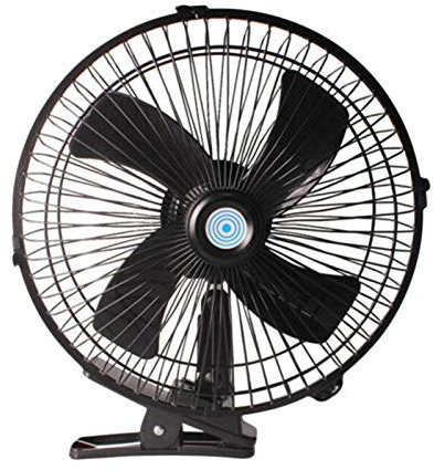 Doumneou Ventilador eléctrico de 10 pulgadas y 12 V para coche, velocidad ajustable, oscilante, ventiladores de refrigeración con coche y camión de viaje