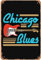 Chicago Blues Musiker Gitarre Schild Wanddekoration Kunst Poster Vintage Metall Blechschild für lustiges Badezimmer Garage Büro Man Cave Room Pub Restaurant Schild Wanddekoration Geschenk 20,3 x 30,5