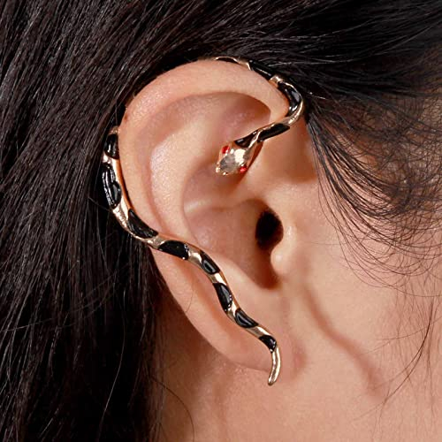 Wendalern Schlange Ohrmanschette Schlange Wrap Ohrclip Ohrring Kristall Schlange Kletterer Crawler Ohrringe Punk Rechts Ohrmanschette Non-piercing Serpent Wrap Ohrringe Schmuck Für Frauen Mädchen