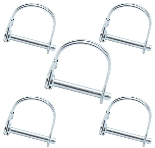 CEEYSEE Lot de 5 goupilles de verrouillage 6 mm x 45 mm Goupilles pliantes tubulaires avec fermeture à encliquetage galvanisée pour remorque, camion, tracteur, benne, ferme, tondeuse à gazon