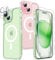 TAURI Magnetic Case for iPhone 15 Case 6.1 [Military Grade Drop Protection] with Screen Protector, Transparent Slim Fit Designed for Magsafe Phone Case-Clear