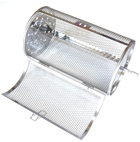 Yardwe Asador De Parrilla Para Barbacoa Jaula A La Parrilla De Acero Inoxidable Cesta Para Parrilla Rodante Para Barbacoa Cesta Para Patatas Fritas Accesorios Para Asar Para Verduras