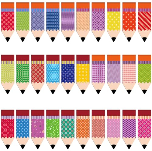 MWOOT 30 Stück Pfeil Form Magnet Lesezeichen, Mehrfarbig Bleistift Magnetic Bookmarks, Magnetische Buchklammern für Register, Buchetikett, Schüler, Lehrer, Partygeschenke, Geschenktüte (1,5x4,5CM)