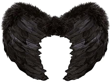 PLUS HOME Alas de Ángel Disfraz Grande, Plumas Ángel (Negro) (45 * 35CM)