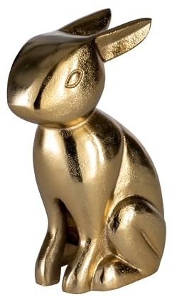 EGLO LIVING Osterdeko Hase Vohilava, Deko Figur Ostern Frühling, Frühlingsdeko Osterhase, Elegante Tischdeko, Osterfigur aus Aluminium in Gold, 22 cm