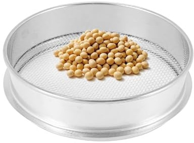Setaccio per Terreno, Setaccio Micron, Setaccio Giardino, Colino in Metallo,Setaccio da Laboratorio,aAtrezzi da Giardino per Terra e Pietre, Riddl Diametro: 20 cm