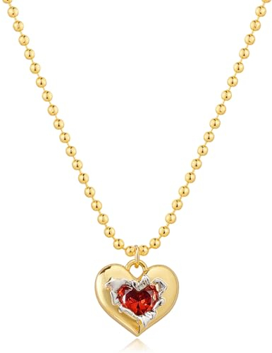 Jenosy 18K Vergoldete Damen Kette Gold Personalisierte Kette Damen Zarte Halskette für Frauen und Mädchen (Rose)