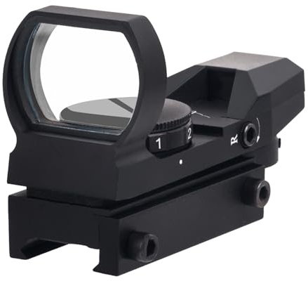 FOCUHUNTER Rotpunktvisier, 5 Stufige Rot Grünpunkt Visieroptik, 4 Stile Verstellbares Absehen, Weitwinkel Optik mit 20mm Picatinny Schienenmontage, Wasserdichtes Stoßfestes Visier Fernrohr Monokular