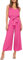 FANCYINN Damen Sommer Zweiteiliges Outfit Jumpsuit Festlich Hochzeit Lang Hosenanzug Ärmelloses Rundhals Tanktop Gekürzte Weites Bein Hose Playsuit Rose Rot XL