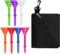 60 Pack Golf Tees Plastic 3 1/4 inch Bulk Big Cup Unbreakable Mixed Color with Gift Pouch Bag, Reduce Friction Side Spin Durable Stable 83mm Long Tee for Golfer Practice Men Women