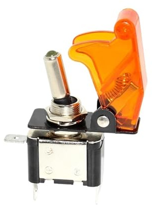 Auto Car Boat Truck Illuminated Led Toggle Switch With Aircraft Flip Up Cover Guard 12V20A ASW-07D NWPNLXEA(Green)