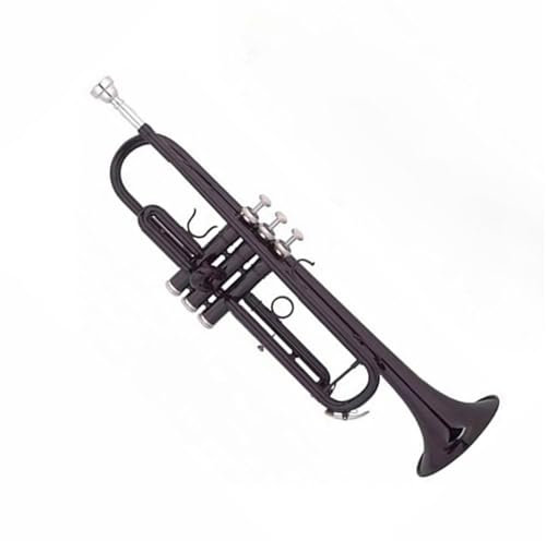 Rot Schwarz Trompete Standard Bb Bunte Trompete Set Für Anfänger Edelstahl Musical Instrument Trompete(Black)