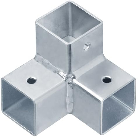 8 connettori per tubi quadrati da 2,5 x 2,5 x 2,5 cm, 3 vie, accoppiatori angolari per recinzioni strutturali