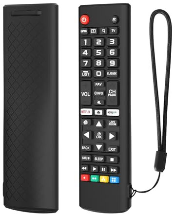 FTRONGRT Cover Compatibile con LG TV Remote AKB75095307 AKB75375604 AKB74915305, Ultrasottile e Leggero, Anticollisione, Cover Protettiva per Telecomando in Silicone.Nero