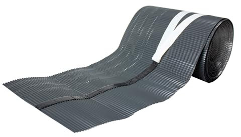 Decket Traufblech für Dach, UV-beständige & Wasserfeste Aluminiumrolle mit Butylkleber für Einfache Montage, Traufrolle zur Wasserableitung, Rolle mit 10 Lfm. & 230 mm Breite, Schwarzgrau