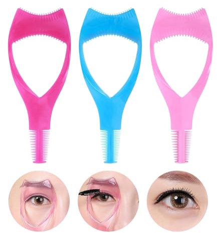 UEIOAVL Wimperntusche 3er-Pack Mascara-Applikator für obere und untere Wimpern 3-in-1-Make-up-Beauty-Wimpern-Tool Make-up-Tool (Rosa-Blau-Rosé-Farbe)