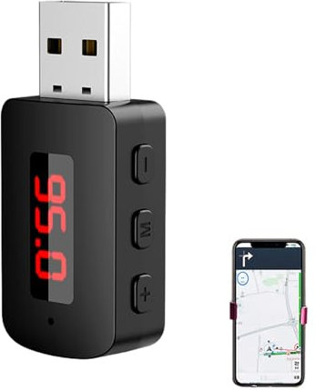 Adaptador de Receptor de Audio USB 5.4, Adaptador de Coche con transmisor inalámbrico 5.4 FM - Receptor inalámbrico de transmisión rápida - Audio Mejorado con Fuerte Estabilidad de señal para Kits de