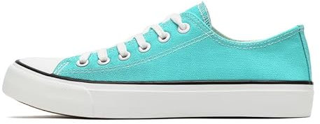 Ladies Canvas Shoes Low Top Trainers for Women Men Classic Lace Up Sneakers Canvas Plimsolls Pumps Casual Tennis Shoes Light Green