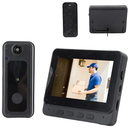 Culnflun Video Doorbell Camera Wireless with Monitor, 1080p HD 170° Wide Angle Night Vision Intelligent Video Doorbell with Two-Way Talk for Home Monitoring