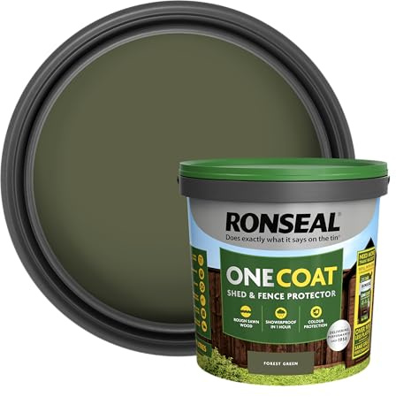 Ronseal One Coat Shed and Fence Protector Forest Green 9L