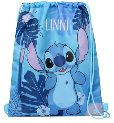 Turnbeutel Disney Sitch Mädchen - Personalisiert mit Namen - Kinder Sportbeutel Rucksack zum Zuziehen