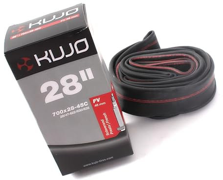 Prism Fahrradschlauch 700/28 Zoll, 28-45C, Französisches Ventil 48mm, Butyl-Gummi